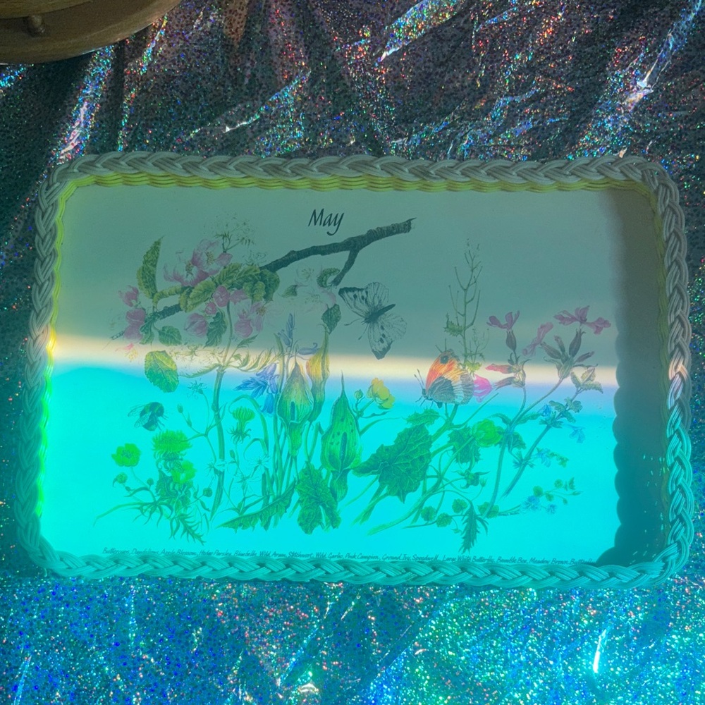 Floral Botanical Tray with May Design
